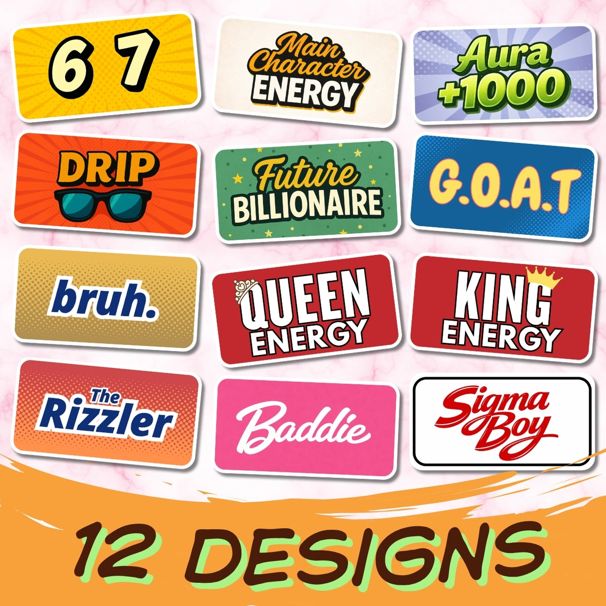 Viral Vibes – Internet Slangs Photo Booth Prop Sign Bundle | 12 Designs