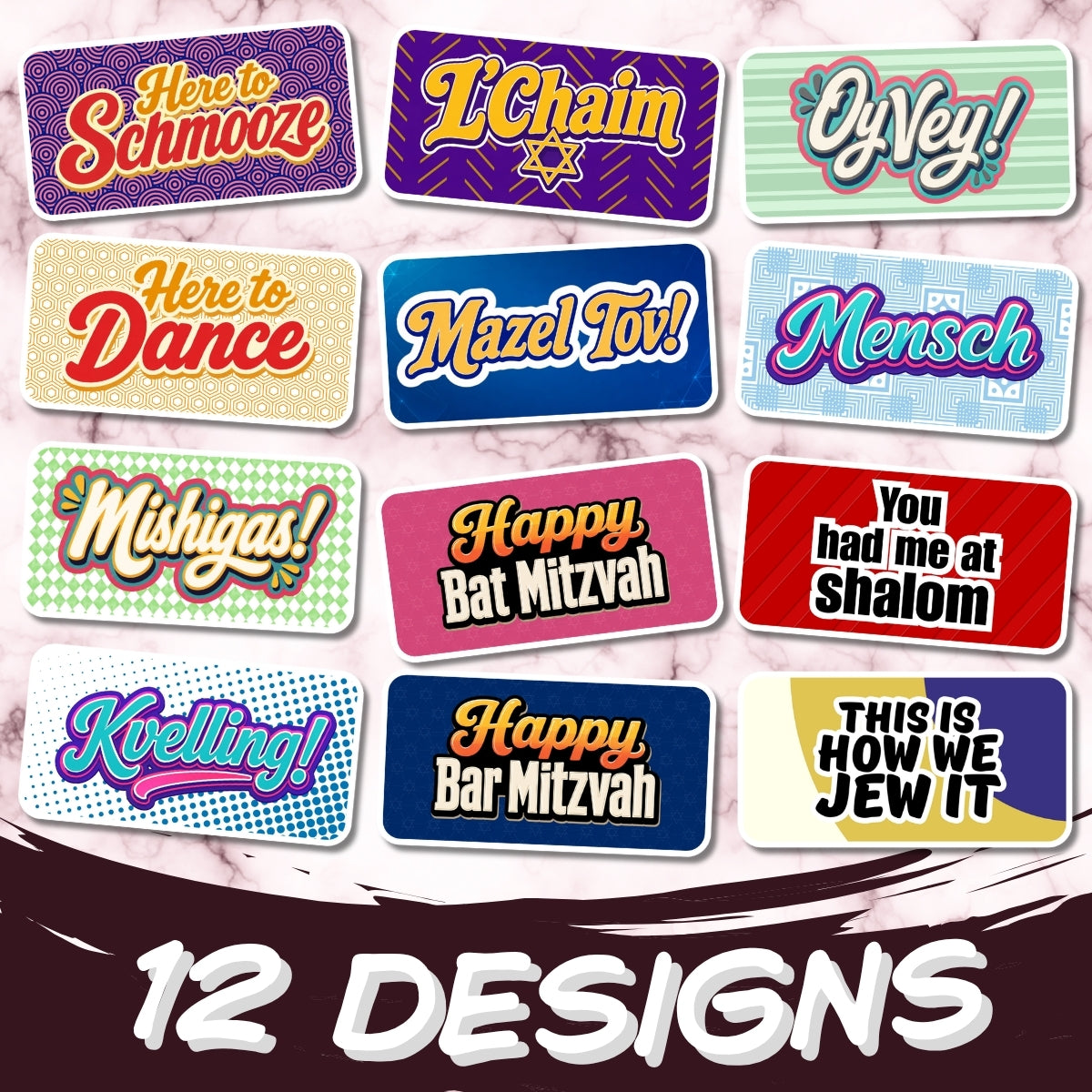 Mitzvah Photo Booth Prop Sign Bundle | 12 Designs