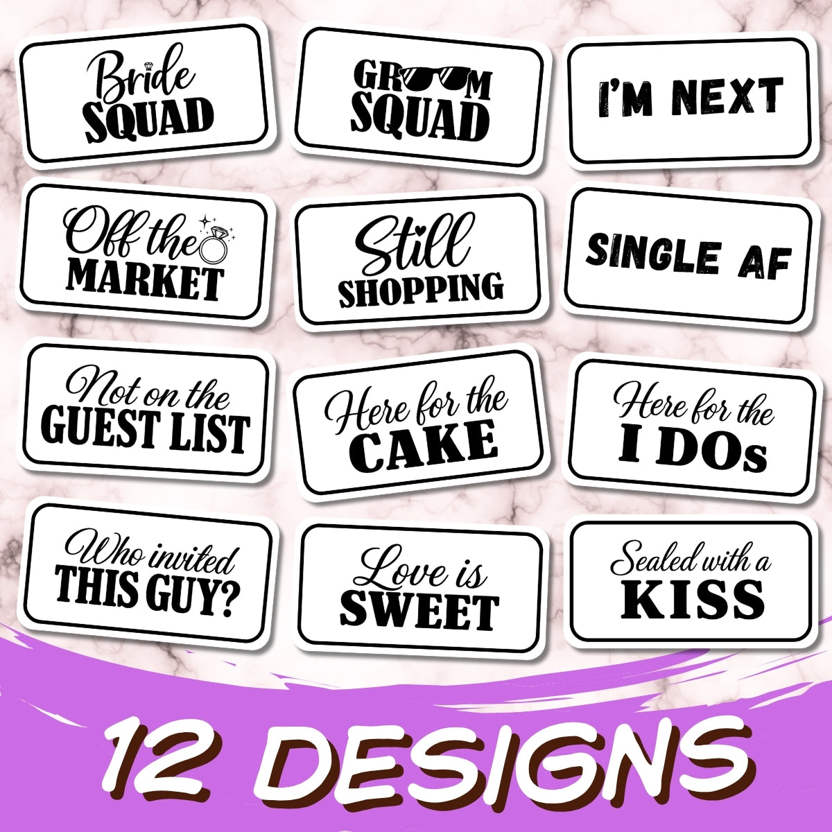 Love & Laughs – Funny Wedding Photo Booth Prop Sign Bundle | 12 Designs